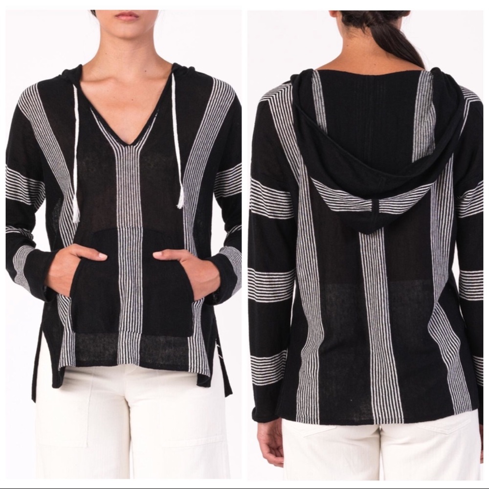 Margaret O’Leary Baja Linen Hoodie with Tassels